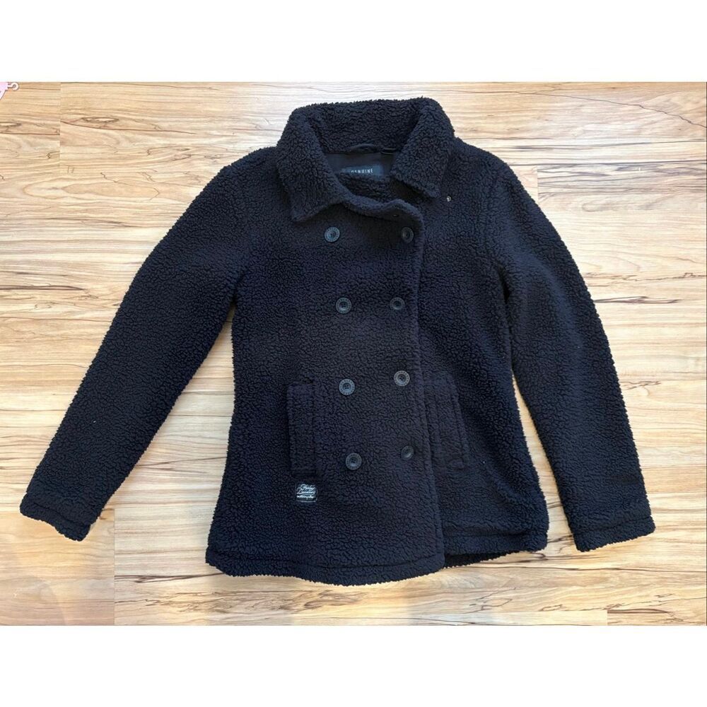 Harley-Davidson Women’s Black Sherpa Teddy Peacoat Jacket Size M